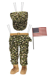 3pc 19.25"H Soldier Decor Kit, Camo, Tan/White/Black/Green/Brown  WS