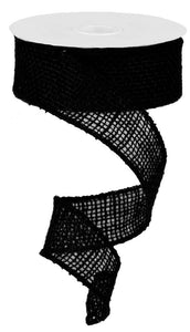 1.5"x10yd Loose Weave Burlap, Black  O34
