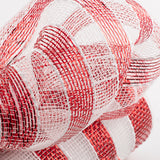 10"x10yd Stripe Deco Mesh, Red/White Stripe  SU35B