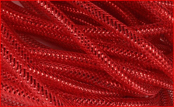 8mmx30yd Deco Flex Tubing, Red w/Red Metallic  WL