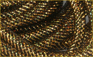 8mmx30yd Deco Flex Tubing, Black w/Laser Gold Metallic  WL