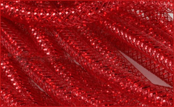 8mmx30yd Deco Flex Tubing, Red w/Laser Red Metallic  WL