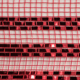 10"x10yd Border Stripe Metallic Mesh, Red w/Red Foil  SU35
