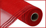 10"x10yd Border Stripe Metallic Mesh, Red w/Red Foil  SU35