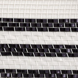10.5"x10yd Border Stripe Metallic Mesh, White/Black Foil  SU35