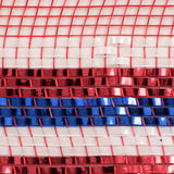 10"x10yd Border Stripe Metallic Mesh, Red/White/Blue Foil  SU35