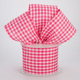 2.5"x10yd Gingham Check, Dark Pink/White  F42