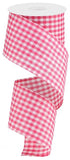 2.5"x10yd Gingham Check, Dark Pink/White  F42