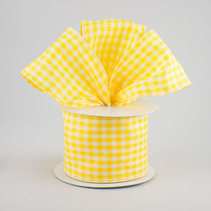 2.5"x10yd Gingham Check, Golden Yellow/White  MY1