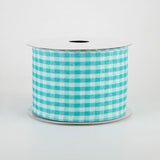 2.5"x10yd Gingham Check, Turquoise/White  MY49