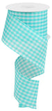 2.5"x10yd Gingham Check, Turquoise/White  MY49