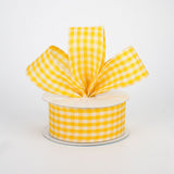 1.5"x10yd Primitive Gingham Check, Mustard/Ivory  FF37