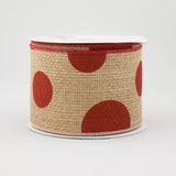 2.5"x10yd Giant Two Size Dots, Beige/Red  B42