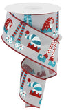 2.5"x10yd Elf Hats And Legs On Royal, Grey/White/Red/Turquoise  OC23
