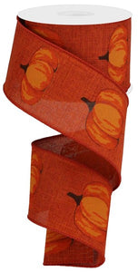 2.5"x10yd Pumpkin On Royal Burlap, Rust/Multi Orange/Brown/Black  BT13