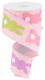 2.5"X10yd Bunny Bottoms On Royal, Pale Pink/White ***OUT FOR THE SEASON***