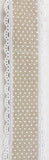 1.5"x10yd Raised Swiss Dots On Royal Burlap w/Lace, Natural/White  MY60 ***ARRIVING SUMMER 2024***