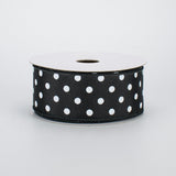 1.5"x10yd Small Polka Dot, Black/White  S32