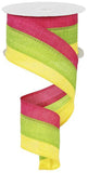 2.5"x10yd 3 Color 3 In 1 Royal Burlap, Yellow/Lime/Hot Pink  FF94