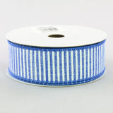 1.5"X10yd Horizontal Stripes On Royal, Royal Blue/White - KRINGLE DESIGNS