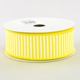 1.5"X10yd Horizontal Stripes On Royal, Yellow/White - KRINGLE DESIGNS