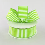 1.5"X10yd Horizontal Stripes On Royal, Lime Green/White - KRINGLE DESIGNS