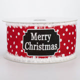 2.5"x10yd Merry Christmas On Royal w/Snowdrift, White/Red/Black  B30