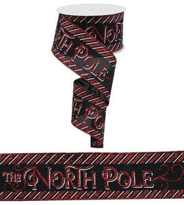 2.5"X10yd North Pole On Royal, Black/Red/White