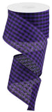 2.5"x10yd Woven Gingham Check, Purple/Black  B5