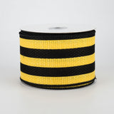 2.5"x10yd Vertical Stripe On Cross Royal Burlap, Sun Yellow/Black  MA86