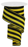 2.5"x10yd Vertical Stripe On Cross Royal Burlap, Sun Yellow/Black  MA86