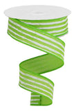 1.5"X10yd Irregular Stripes On Royal, Lime/White - KRINGLE DESIGNS