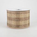 2.5"x10yd Woven Check On Royal Burlap, Brown/Beige  S36