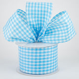 2.5"x10yd Glitter On Woven Gingham Check, Blue/White  M32