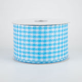2.5"x10yd Glitter On Woven Gingham Check, Blue/White  M32