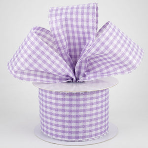 2.5"x10yd Glitter On Woven Gingham Check, Lavender/White  M28 MA93