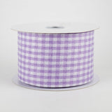 2.5"x10yd Glitter On Woven Gingham Check, Lavender/White  M28 MA93