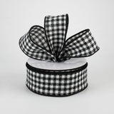 1.5"X10yd Woven Mini Check, Black/White  J21