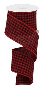 2.5"X10yd Woven Mini Check, Red/Black  FF30