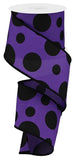 2.5"x10yd Giant Three Size Dots, Purple/Black  J43