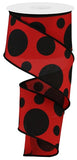 2.5"x10yd Giant Three Size Dots, Red/Black  MA90