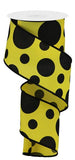 2.5"x10yd Giant Three Size Dots, Yellow/Black ***ARRIVING FALL 2023***