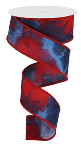 1.5"x10yd Watercolor Blend, Red/Blue  F36
