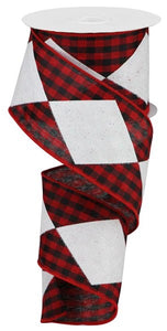 2.5"x10yd Bold Harlequin On Check, Red/Black/White S26