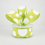 1.5"x10yd Giant Three Size Dots, Lime Green/White  MA38