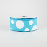 1.5"x10yd Giant Three Size Dots, Turquoise/White  MA37