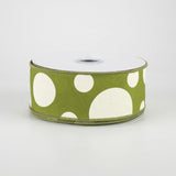 1.5"x10yd Giant Three Size Dots, Moss Green/Ivory  MA37