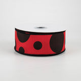 1.5"x10yd Giant Three Size Dots, Red/Black  MA39