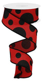 1.5"x10yd Giant Three Size Dots, Red/Black  MA39