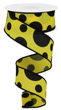 1.5"x10yd Giant Three Size Dots, Yellow/Black  O71